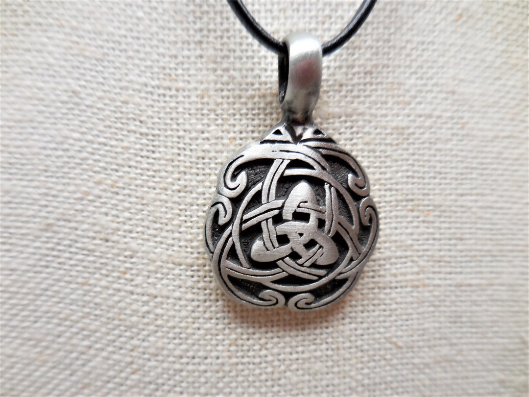 Feminine Celtic Knot Necklace Pewter Celtic Pendant on Etsy