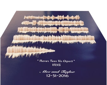 Wedding Song lyrics 3D  sound wave art; Song display; personalized anniversary gift;  Valentines day gift