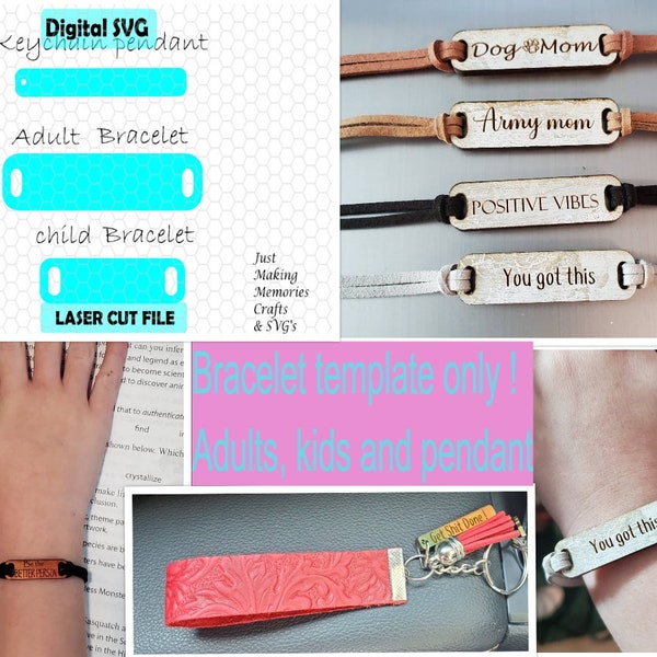 Bracelet template only - no words SVG DIGITAL Laser Cut File