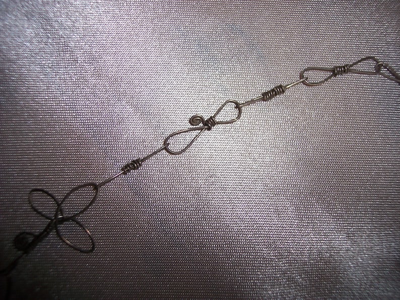 Sterling Silver Wire Tied Celtic Knot Necklace with Intricate Handmade Chain Very Delicate OOAK GIRLY and Earthy Choker free shipping in USA