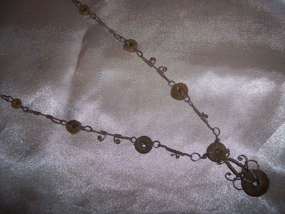 Sterling Silver Wire Tied Celtic Knot Necklace with Intricate Handmade Chain Very Delicate OOAK GIRLY and Earthy Choker free shipping in USA