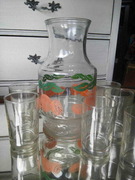 Anchor Hocking, Dining, Vintage Anchor Hocking Glass Orange Juice Carafe