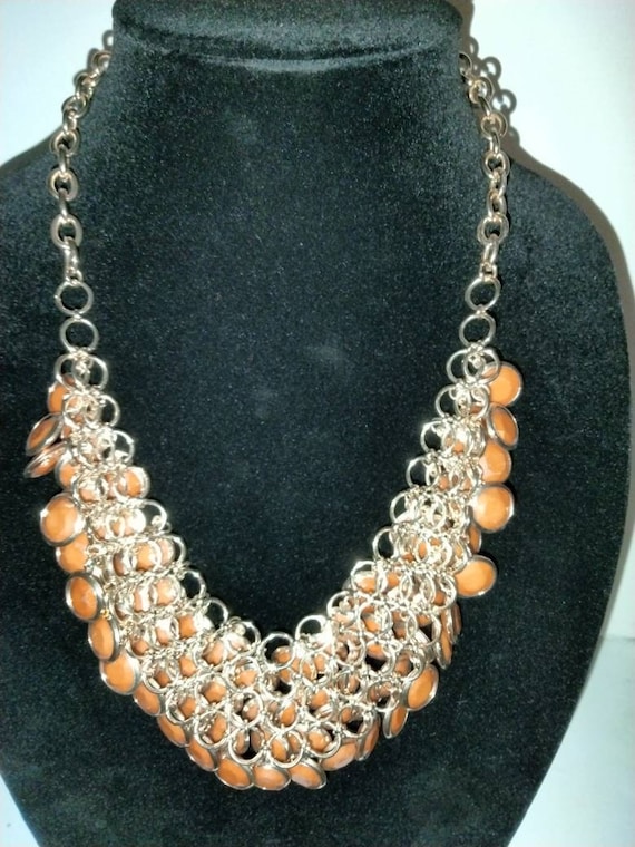 Retro Multi Layer Chain with Caramel colored cut … - image 4