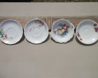 Vintage Lot of Occupied Japan Porcelain 3 Tea Saucers 1 Soap/Dresser Dish