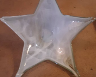 Retro age Large Star Shaped Art Glass  Center Bowl