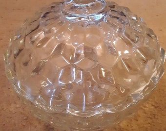 Vintage Fostoria Cubic Pattern Pokryta Cukierkowa Naczynie Orzechowe