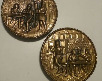 Retro Age Brass Pocket Sconce Set of 2