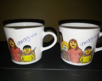 John Lennon Imagine kubki kawowe przez Corning