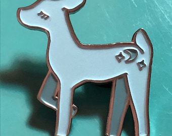 Deer Fawn Seconds Enamel Pins - Soft Enamel Silver - Moon and Stars Deer Pin - Woodland Enamel Pin