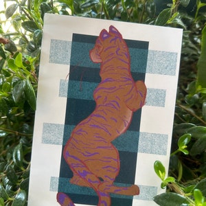 Cartões postais de tigre, cavalo e unicórnio