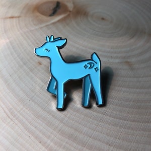 Deer Fawn Enamel Pins Soft Enamel Silver Pastel Moon and Stars Deer Pin Woodland Enamel Pin image 1