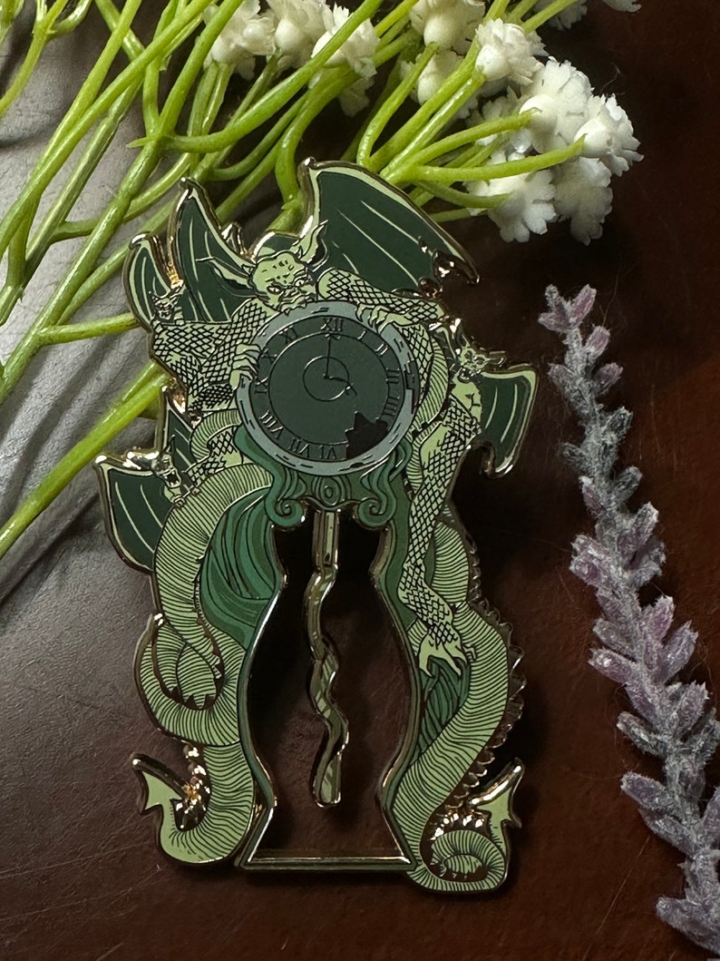 A 3 inch Clock Hard Enamel Pin image 1