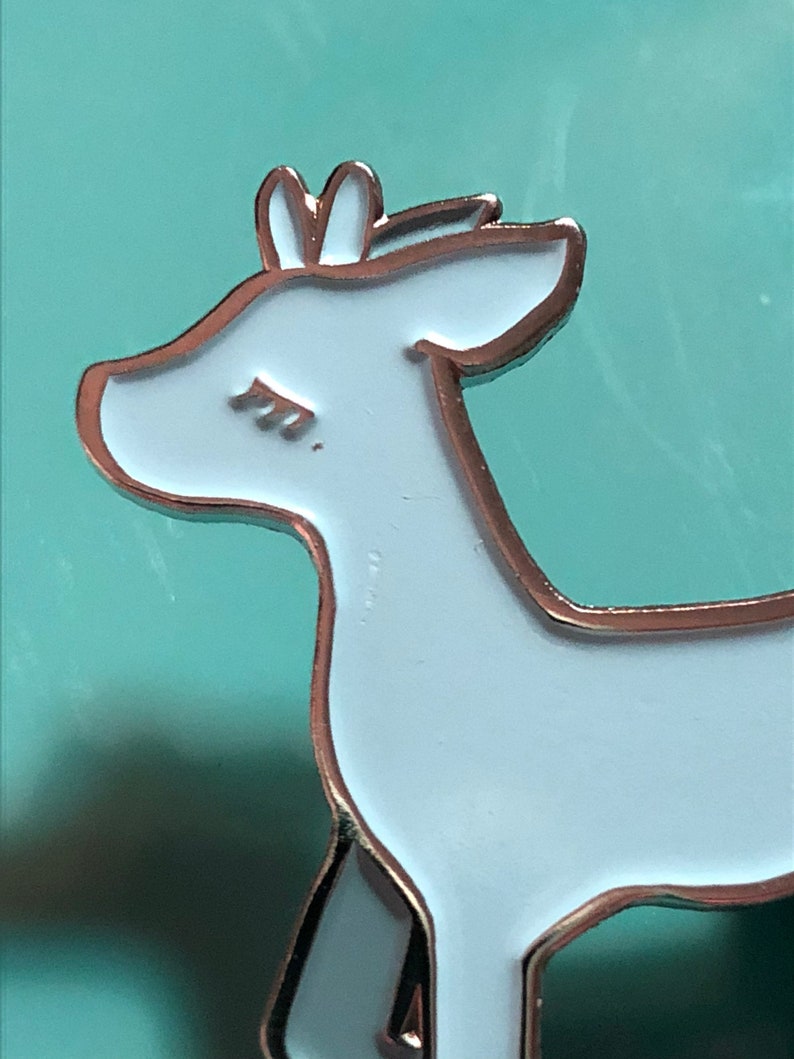 Deer Fawn Seconds Enamel Pins Soft Enamel Silver Moon and Stars Deer Pin Woodland Enamel Pin image 3