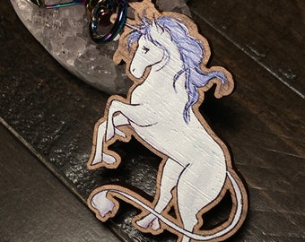A Unicorn Wooden Keychain