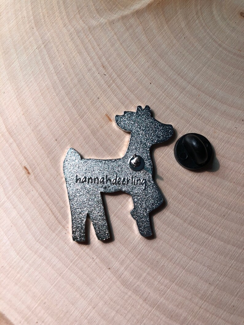 Pastel Moon and Stars Deer Pin Soft Enamel Silver Woodland Enamel Pin Deer Fawn Enamel Pins