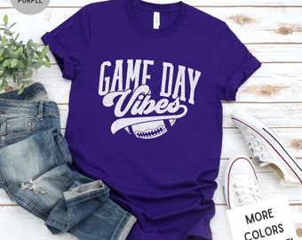 Game Day Vibes Shirt | Football Mom Shirt | Sports Mom Shirt | Football Fan Shirt | Unisex Super Soft Premium Graphic T-Shirt