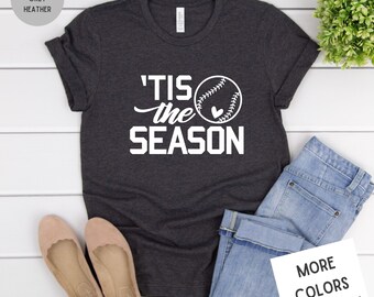 Tis The Season Baseball Shirt | Unisex Baseball Shirt | Baseball Heart Shirt | Baseball Season Shirt | Short Sleeve Shirt | Softball Shirt