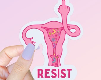Angry Uterus Middle Finger Sticker | Pro Choice Pro Roe | Womens Rights | Feminist | Water Bottle Sticker | Laptop Sticker | Planner Sticker