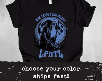 Last Podcast on the Left Shirt: Grim Reaper Skeleton - True Crime