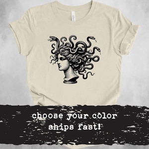 Medusa T Shirt | The Female Gaze | Greek Mythology Goddess Shirt | Feminism Feminist | Witchy Woman | Petrify The Patriarchy | Smash Snake