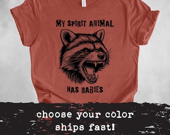 Funny Raccoon T-Shirt: Rabies Spirit Animal Meme Shirt