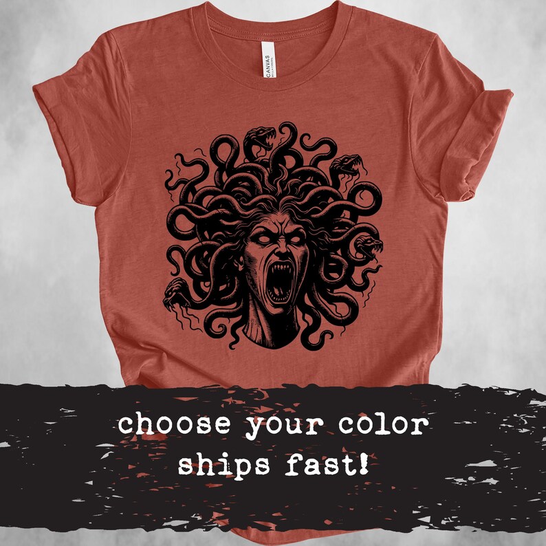 Medusa T Shirt the Female Gaze Greek Mythology Goddess Shirt Feminism