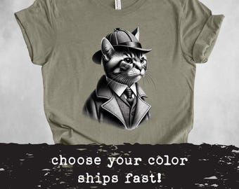 Sherlock Cat T-Shirt: Funny Feline Detective Gift