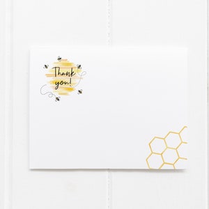 Bedankkaart, Bee briefpapier, honingbij, verjaardag dank u, Notecard, Hive, babyshower, Instant Download