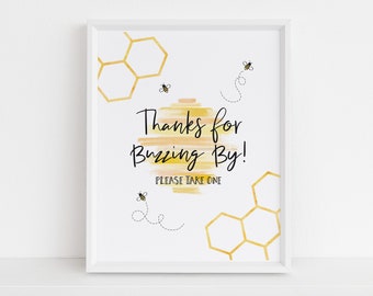 Bee Birthday Party Sign, Honeycomb Decor (Digital Download)