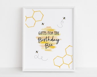 Bee Birthday Party Sign, Sweet Honeycomb Decor (Digital Download)