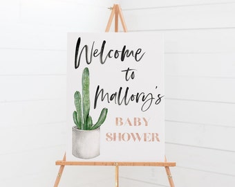 Cactus Welcome Sign, Boho Baby Shower Printable (Digital File)