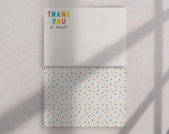 Editable Colorful Confetti Thank You Card Template (Digital Download)