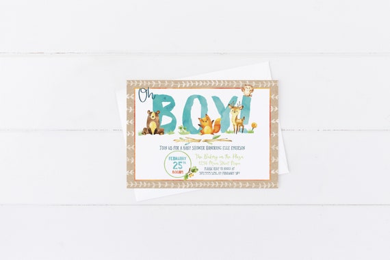 camping themed baby shower invitations
