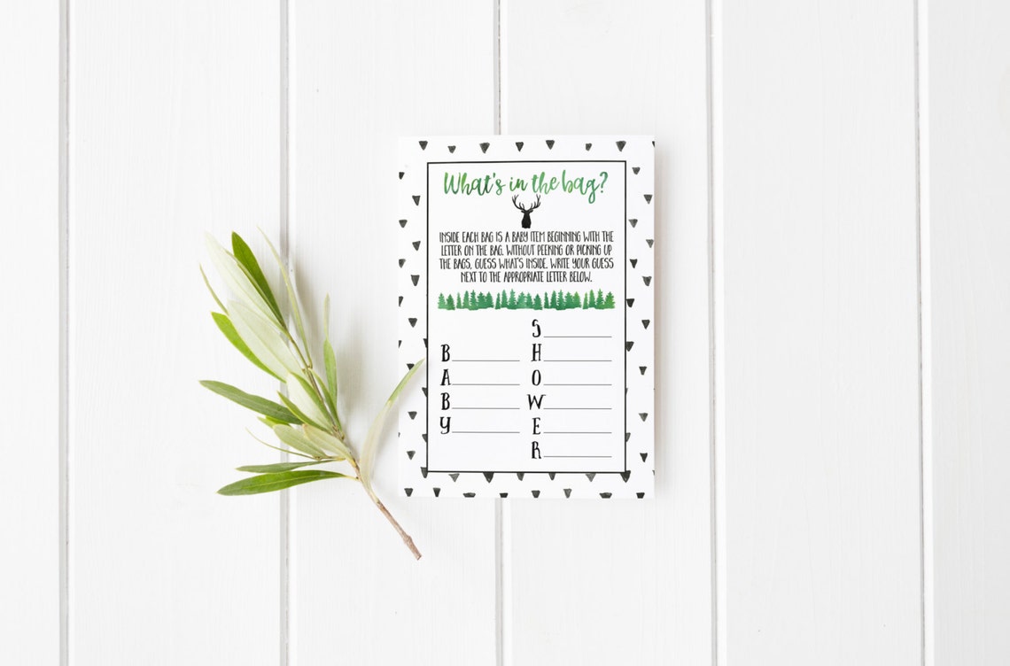 Instant Download What's in the Bag Game Baby Shower Etsy