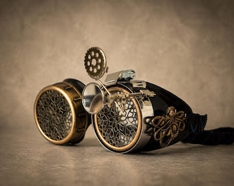 Steampunk Goggles Victorian Octopus Charm, Cosplay Rave Festival Costume Accessory