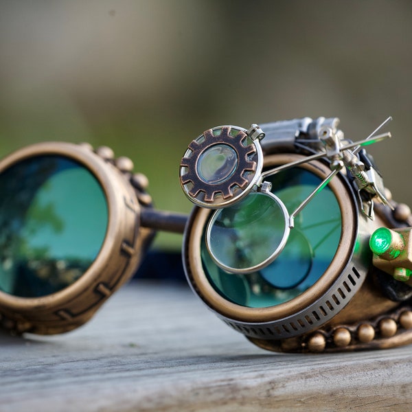 Gafas Steampunk para rave, disfraz de aviador victoriano, accesorio para festivales de música.