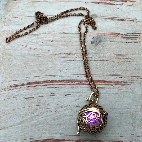 Glow in dark Necklace locket Long Distance Get Well Gift Idea