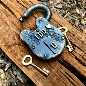 Steampunk wedding, Love lock, Personalized gift for the couple