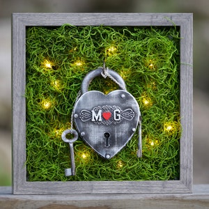 Engraved padlock, Steampunk wedding, Personalized love lock