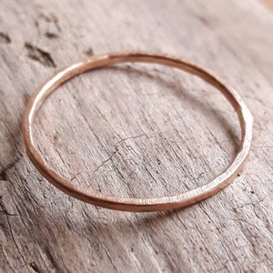 Delicate Rose Gold Ring 1mm Rose Gold Stacking Ring Minimalist Ring Thin Gold Ring Band Red Gold Ring Filled Gold Solid Gold image 6