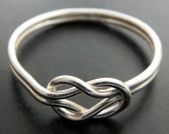 Delicate Sterling Silver Knot Ring - Promise Rings - Minimalist Ring - Celtic Knot Ring - Couples Rings - Unisex Rings - Everyday Rings