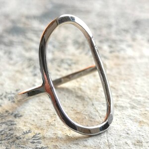 Hammered Oval Statement Ring - Sterling Silver Ring - Gold Fill Ring - Geometric Jewelry - Gift for Girlfriend - Gift for Bridesmaids