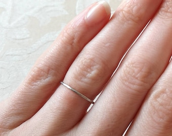 Minimalist 1mm Platinum Stacking Ring