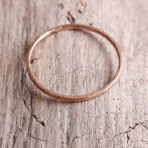 Delicate Rose Gold Ring 1mm Rose Gold Stacking Ring Minimalist Ring Thin Gold Ring Band Red Gold Ring Filled Gold Solid Gold image 5