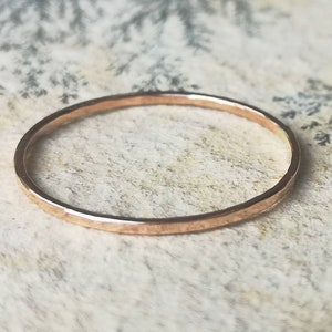 Delicate Rose Gold Ring 1mm Rose Gold Stacking Ring Minimalist Ring Thin Gold Ring Band Red Gold Ring Filled Gold Solid Gold image 2