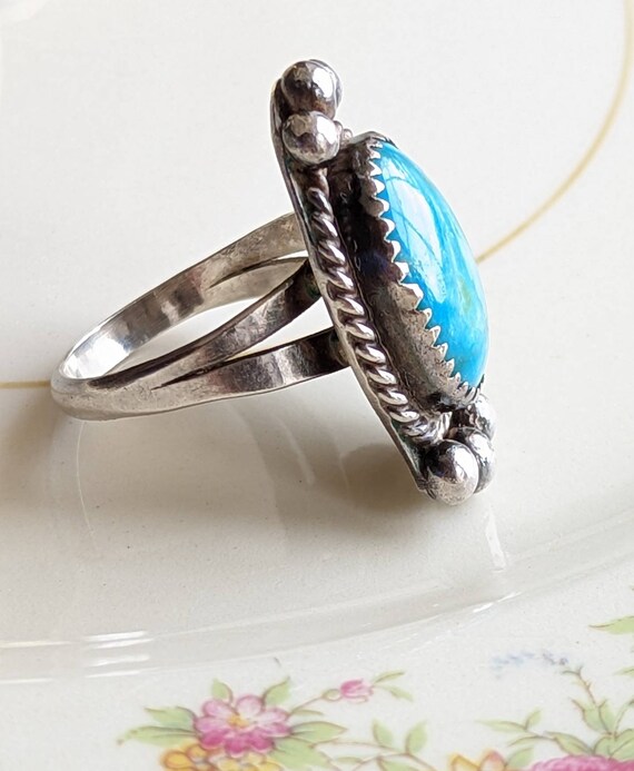Vintage Turquoise Statement Ring - Eco Friendly G… - image 2