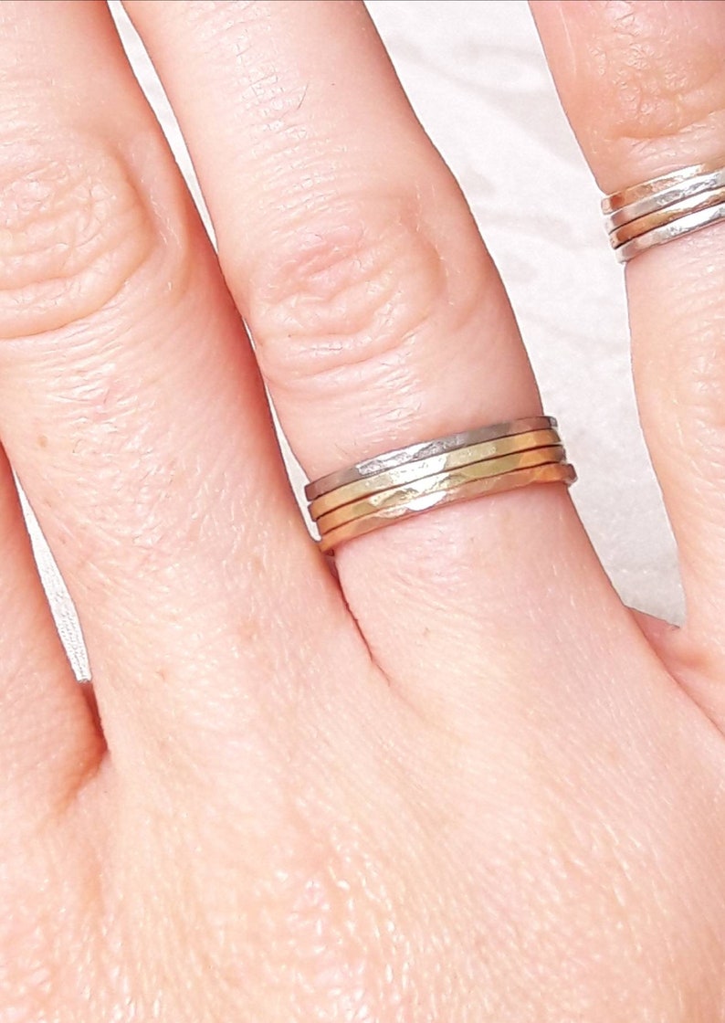 Solid 14K Gold Stacking Ring Set Stackable Gold Rings Etsy