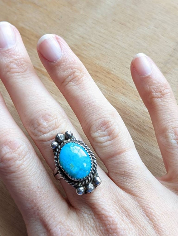 Vintage Turquoise Statement Ring - Eco Friendly G… - image 5
