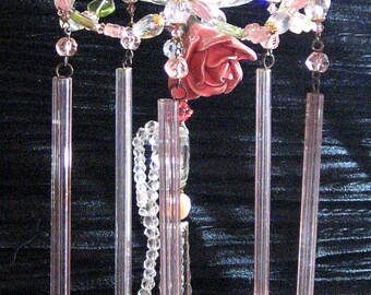 CCAMPE1 Faerie By Silla Storm Element Ostara Antler Earrings Fae Oxidized Silver Kidney Ear Wires Chandelier Crystal Earrings
