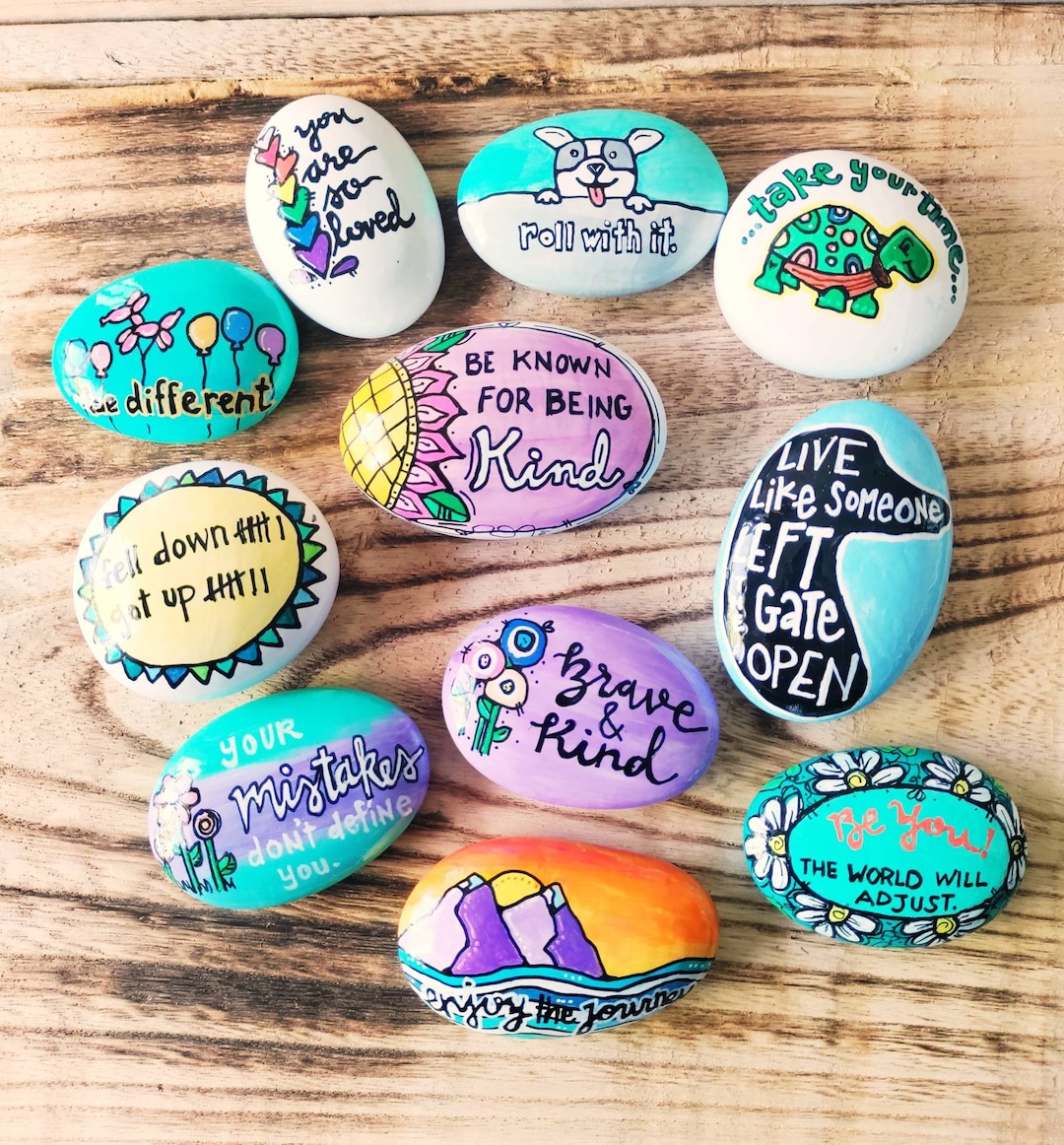 Painted Inspirational Positive Rocks, Painted Rocks, Motivational Gifts